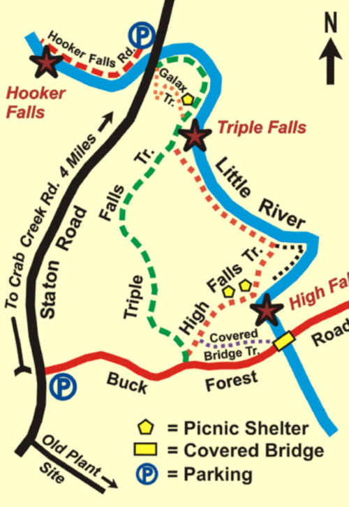 Map of DuPont State forest